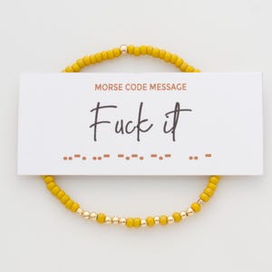 Fuck It Morse Code Bracelet, Beaded Layering Bracelet, Hidden Message Bracelet, Just Do It Motivation Bracelet, Gift for Friend
