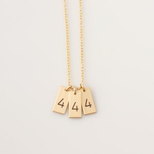 Angel Number Tag Necklace, Tiny Tag Necklace with Angel Numbers 444, 777, 222, 111, or 333, Lucky Number Necklace image 4