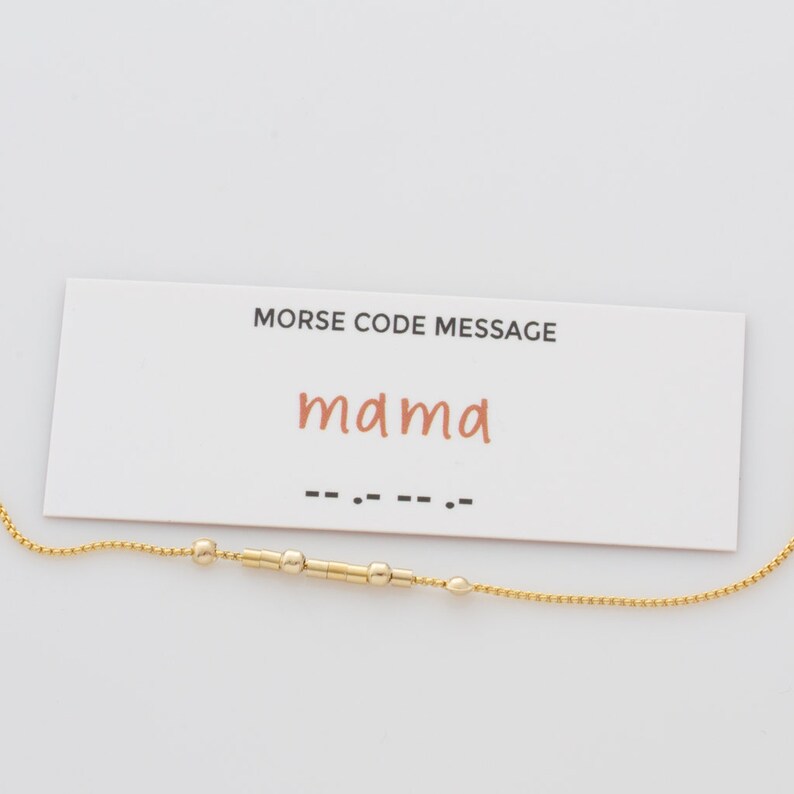 Morse Code Necklace with Mama quote Hidden Message, makes the perfect gift for your best friend or sister