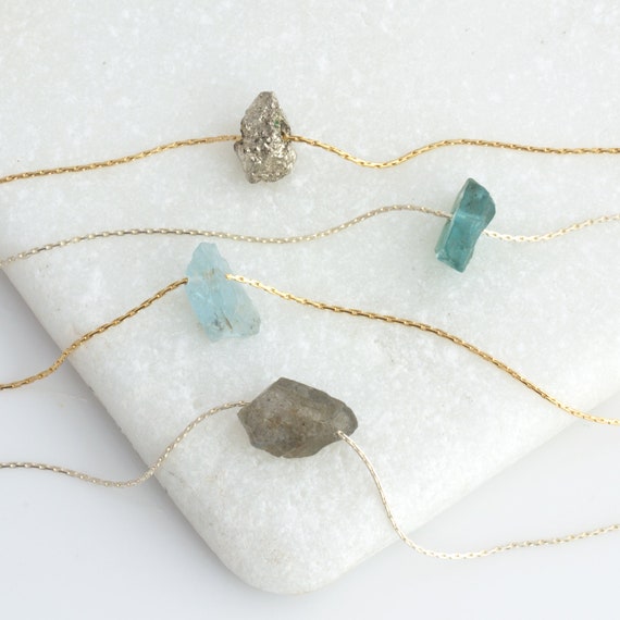Natural Crystal Necklace/Healing Crystal Necklace/Natural Gemstone/Raw Stone Pendant/Layering Necklace/Christmas Gift/Boho Gift for Her