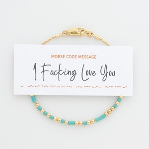 I Fucking Love You Morse Code Bracelet, Hidden Message Bracelet for Wife, Girl Friend, Sister, Best Friend, Unique Gift, LEILA Jewelry Shop