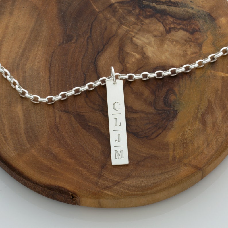 Father's Day Gift, Custom Sterling Silver Mens Necklace, 1st Father's Day Gift, Dad Necklace, Personalized Necklace for Dad, Unisex Necklace image 5