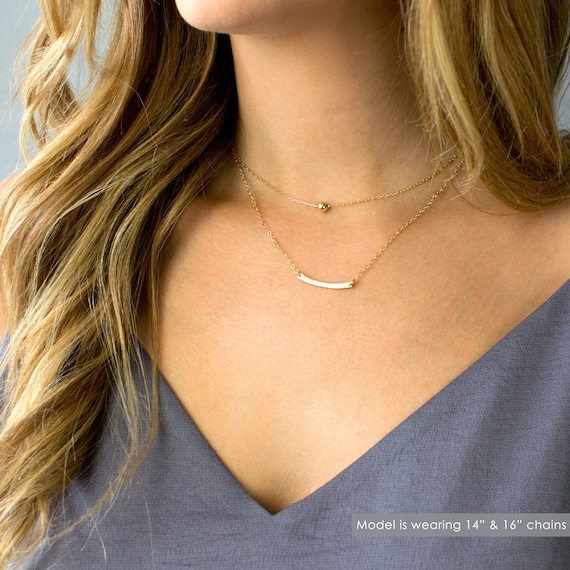Gold Bar Layering Necklace Gold Bar Layering Necklace