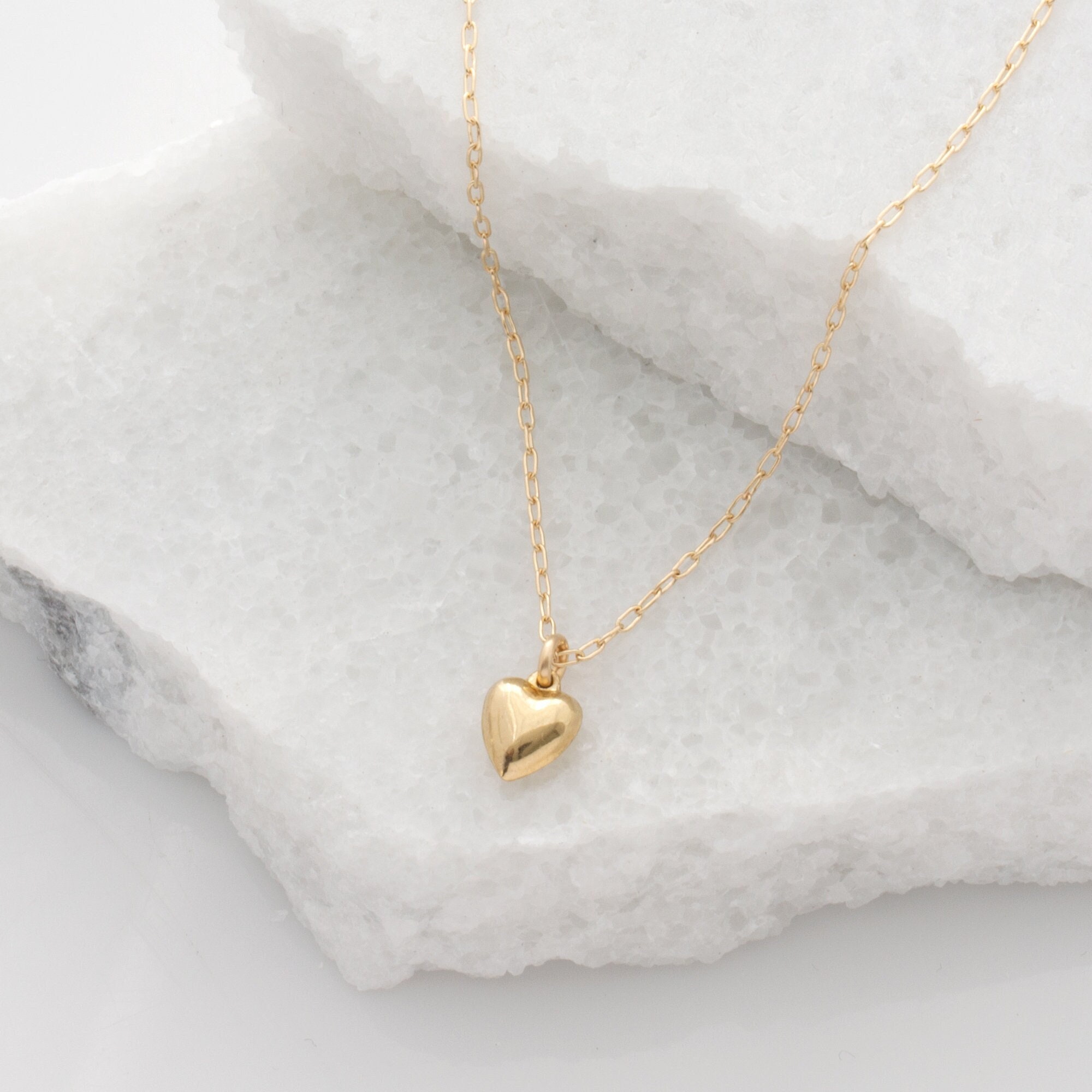 Small Heart Charm Necklace, Valentine's Day Gift for Her, Heart