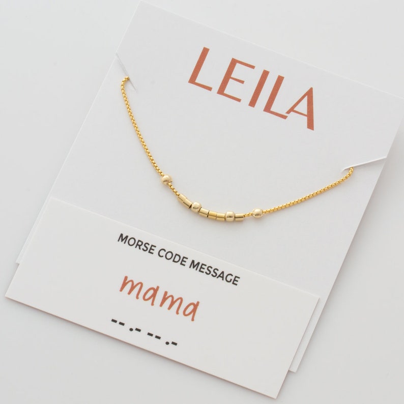 Morse Code Necklace with Mama quote Hidden Message, makes the perfect gift for your best friend or sister