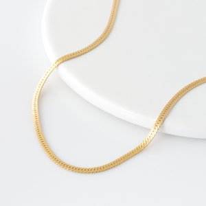 Thick Gold Chain, Herringbone Chain Necklace, 14K Gold Fill Thick Chain Necklace, Gold Snake Chain, Thick Layering Necklace, Gift for Her image 5