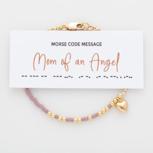 Mom Of An Angel Morse Code bracelet by LEILA Jewelry