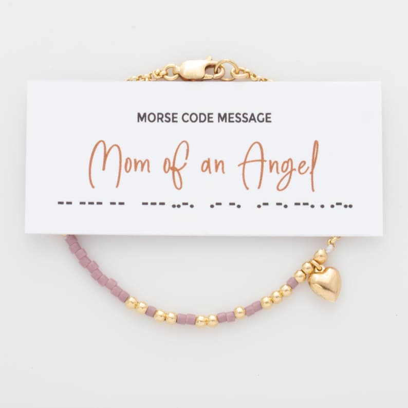 Mom Of An Angel Morse Code bracelet by LEILA Jewelry