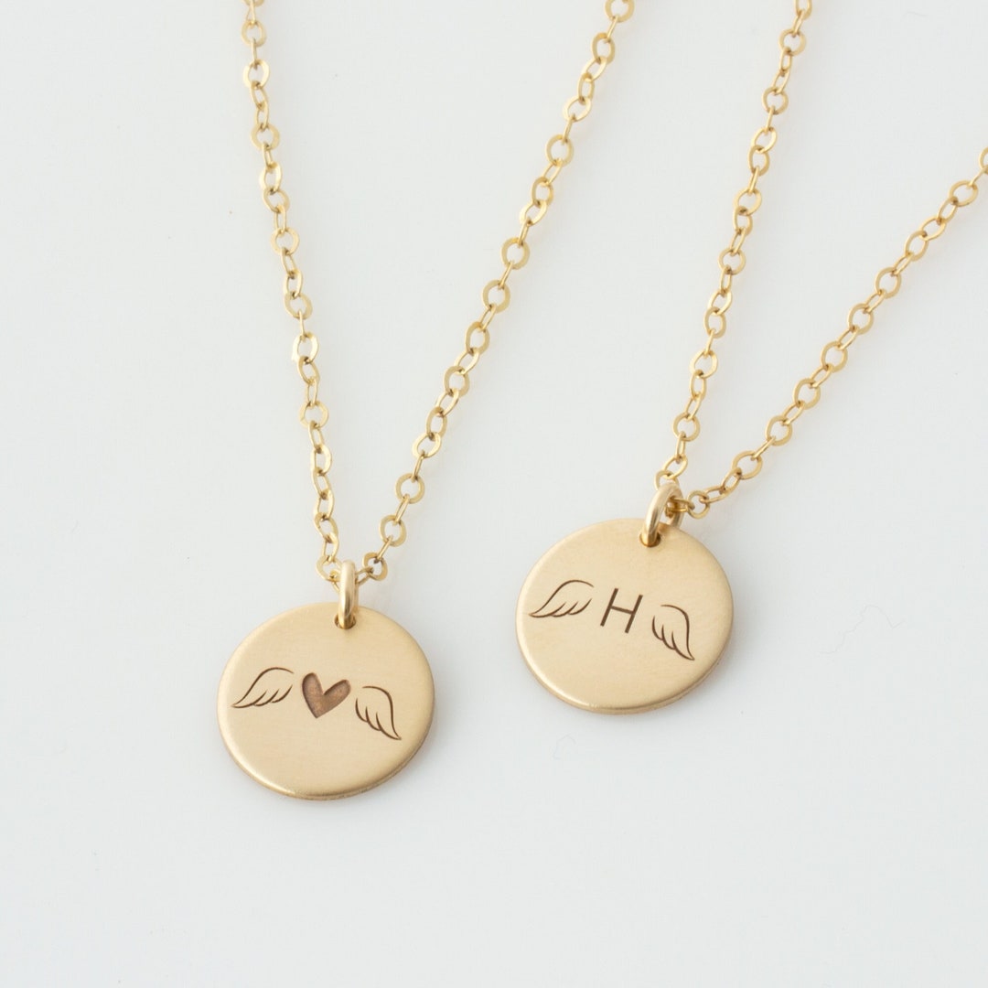 Infant Loss Necklace, Miscarriage Necklace, Personalized Angel Wings