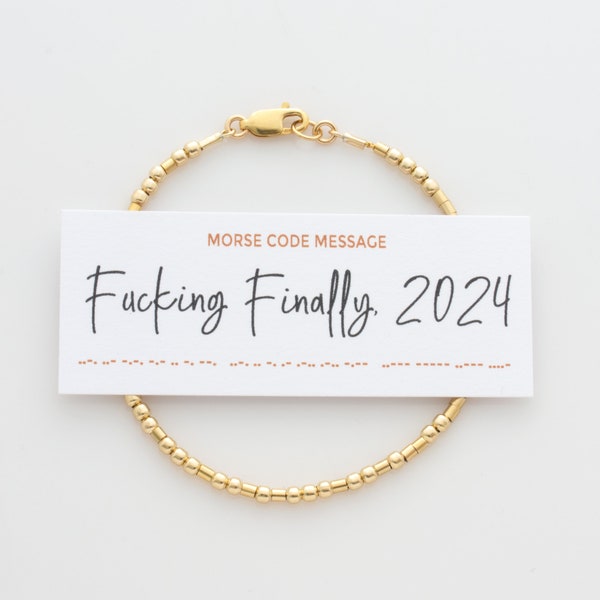 Fucking Finally Graduating Hidden Morse Code Message Bracelet, Class of 2024 Unique Graduation Gift, Funny Gift For Graduates