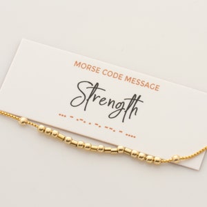 Morse Code Necklace with Strength Hidden Message, makes the perfect gift for your wife or girlfriend