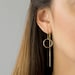 Circle Threader Earrings, Long Dangle Earrings, Dainty Everyday Earring, Gold Threader Earrings, Sterling Silver, by LEILAJewelryshop 