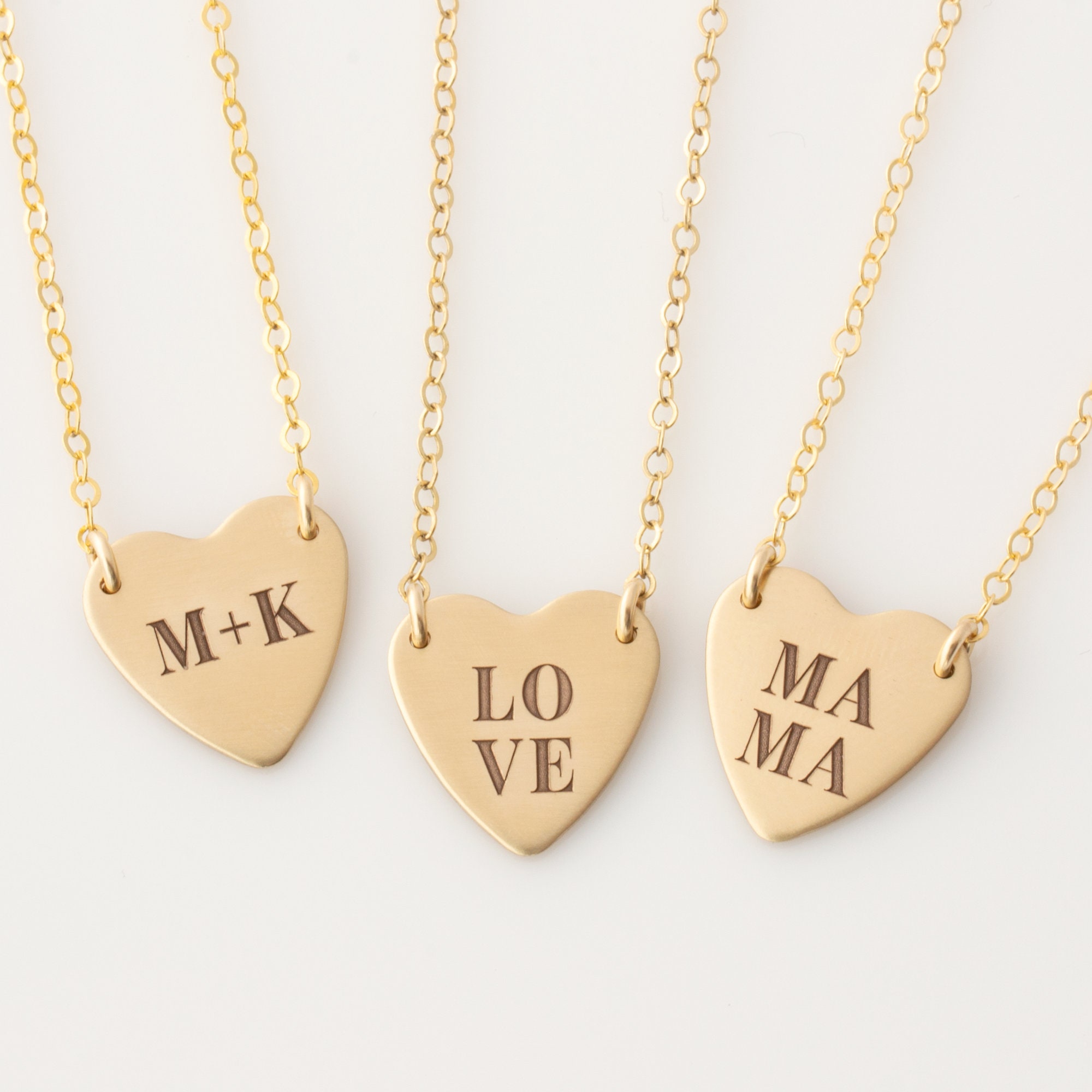 Gold Heart Necklace,Reversable Gold Heart,Gold Heart,Mothers Necklace,Girlfriend Necklace,Wife Necklace,Sisters