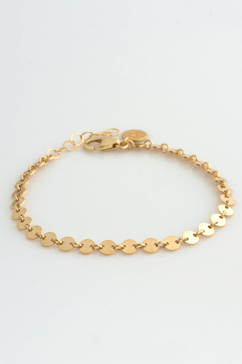 Dainty Chain Bracelet, Delicate Bracelets for Women, Layering Bracelet, Gold Chain, Coin, Tube, Lace, Satellite Chain, LEILAjewelryshop,B201 image 4