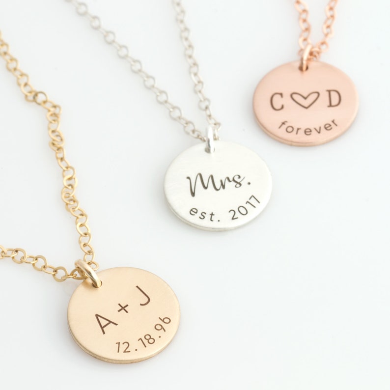 Personalized Anniversary Date Necklace Valentine's Gift for Wife, Forever Necklace, Initials and Date Necklace, Valentine's Day Gift for Her image 5