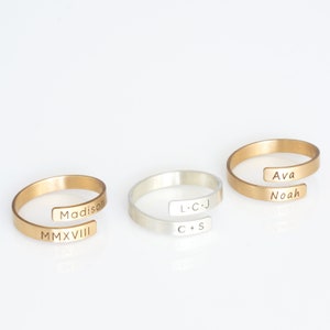 Personalized Name Ring, Custom Initial Ring, Personalized Ring Gift For Her, Custom Name Ring, Kids Name Ring in Gold, Silver, Rose Gold