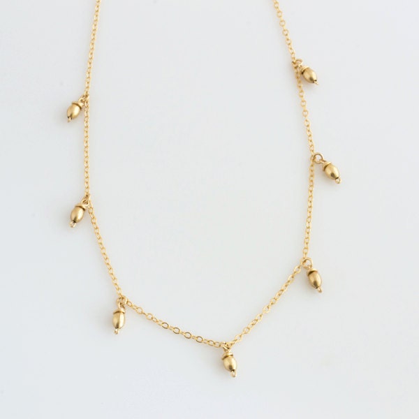 Gold choker drop necklace deals
