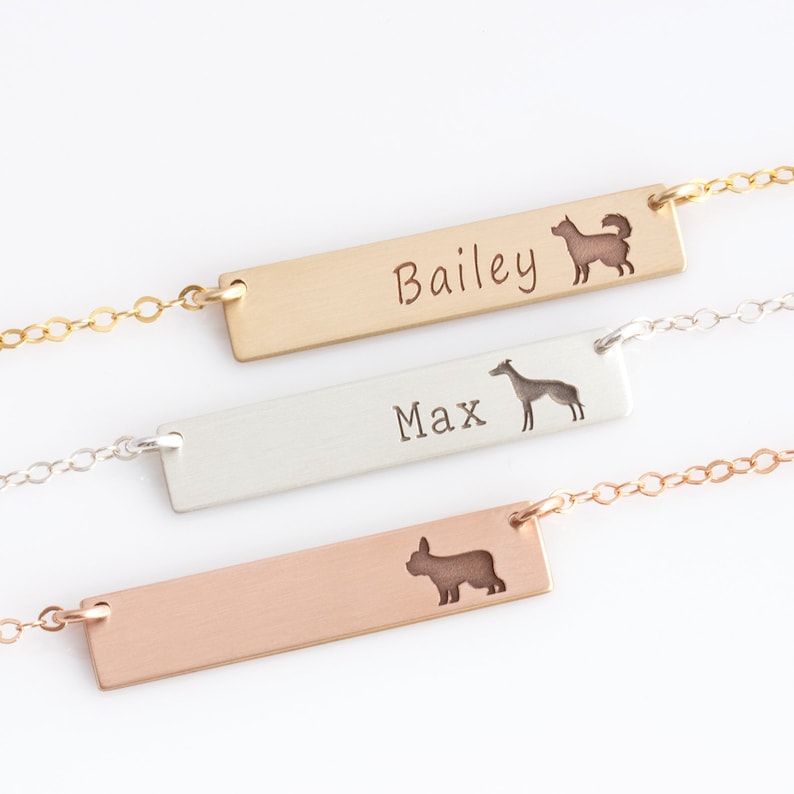 Custom Dog Lover Necklace, Dog Mom Necklace, Pet Lover Jewelry, Labrador, Golden Retriever, French Bulldog, Beagle, Yorkie Jewelry image 1