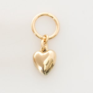 Puffy Heart Charm for Necklace or Bracelet, 14K Gold Filled Heart Pendant, Add on Charm, Removable Silver Heart Charm, LEILA Jewelry image 1