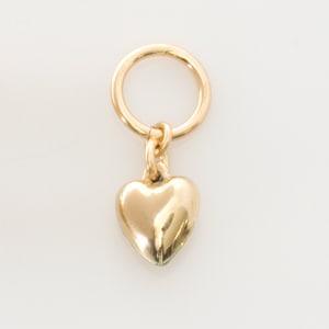 Puffy Heart Charm for Necklace or Bracelet, 14K Gold Filled Heart Pendant, Add on Charm, Removable Silver Heart Charm, LEILA Jewelry