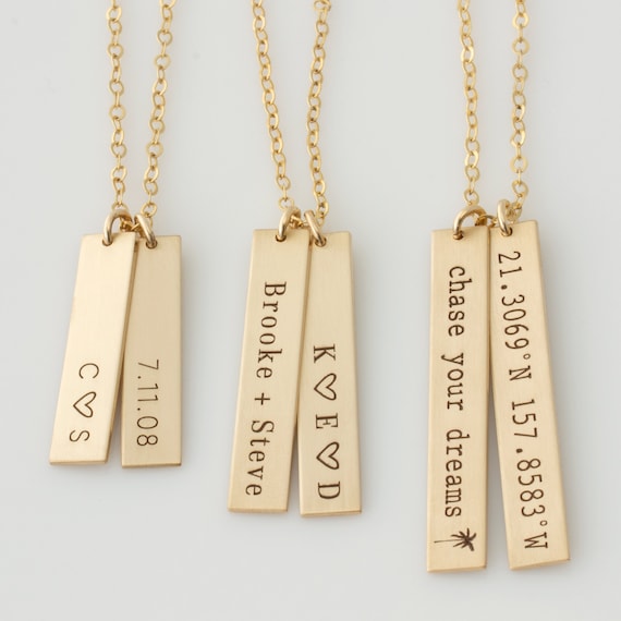 Etsy name bar necklace sale