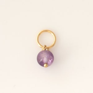Amethyst Gemstone Bead Charm, Amethyst Charm, Add on Charm, Add On Amethyst Charm, Removable Charm for Necklace or Bracelet