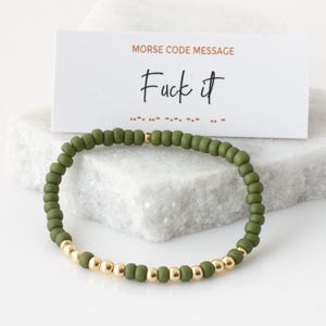 Bracelet Fuck it, Bracelet de perles code morse bulles avec message caché, bracelet extensible, bracelet de motivation, cadeau pour elle