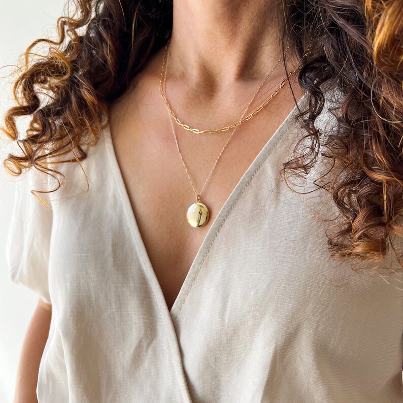 Photo Locket Necklace Personalized Circle Locket With Your Etsy