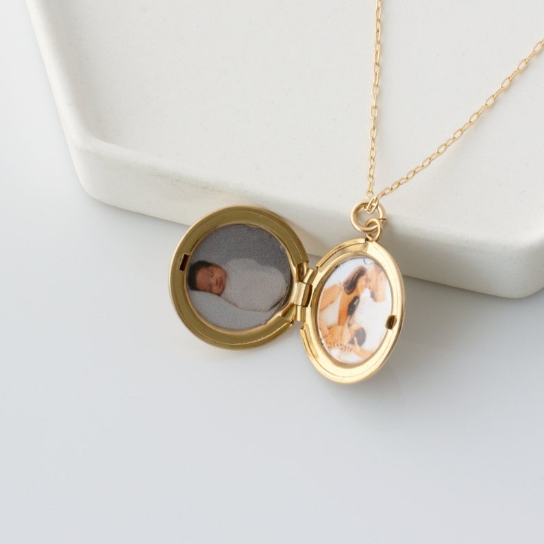 Photo Locket Necklace Personalized Circle Locket With Your Etsy