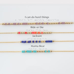 Hidden Message Morse Code Necklace, 14K Gold Fill Morse Code Jewelry, Personalized Hidden Message Necklace, Mom Necklace, Mother's Day Gift image 2