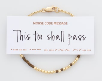 This Too Shall Pass Morse Code Bracelet • Hidden Message Jewelry • Inspirational Gift • Strength During Hard Times • Encouragement Bracelet