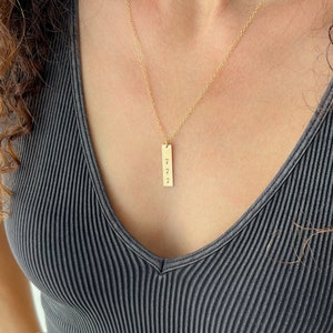 Vertical Bar Angel Number Necklace, Personalized Dainty Chain Number Necklace, Custom Number Necklace with 111, 222, 333, 444, 555, and 777 image 7