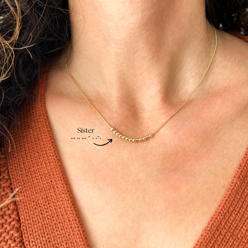 Sister Morse Code Necklace