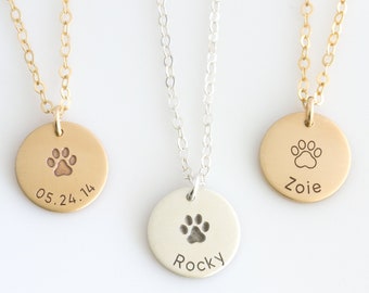 Personalized Dog Necklace • Pet Memorial • Pet Remembrance • Dog Mom • Paw Print Necklace • Cat Necklace • Pet Necklace • Dog Lover Jewelry