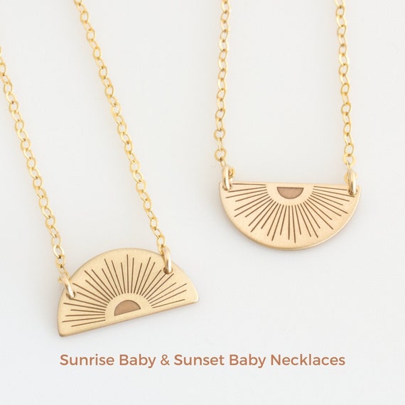 Sunrise Earrings 14k Gold-plated with Chain Half Sun Design Sunrise Earrings 14k Gold-plated with Chain Half Sun Design