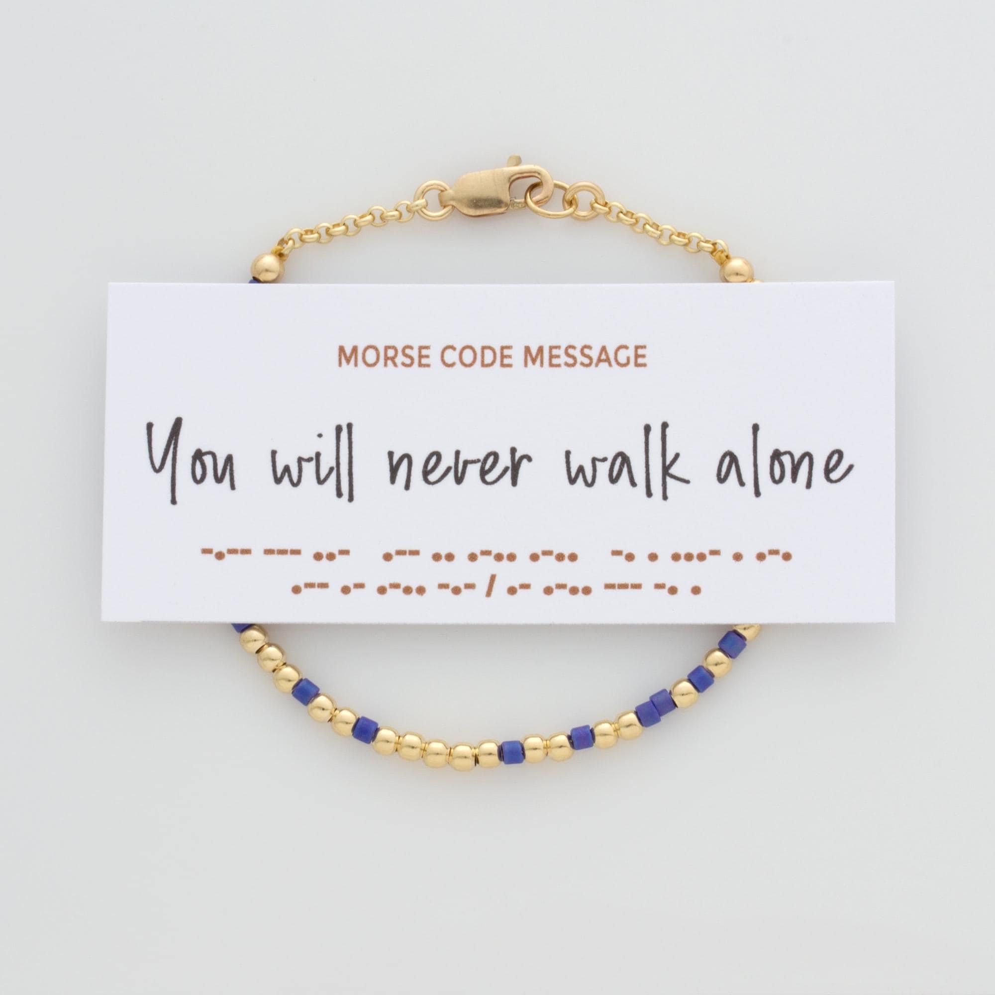 You Will Never Walk Alone Morse Code Bracelet for Encouragement