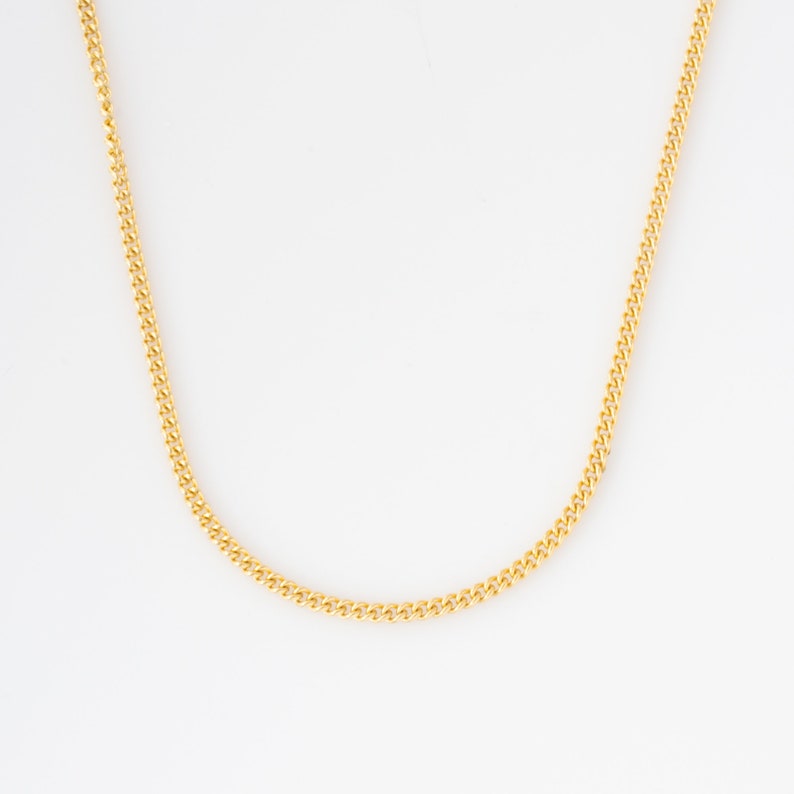 Curb Chain Necklace in 14K Gold Fill or Sterling Silver, Choker Layering Chain, Everyday Chain, Chain For Add on Charm Necklace, Waterproof image 4