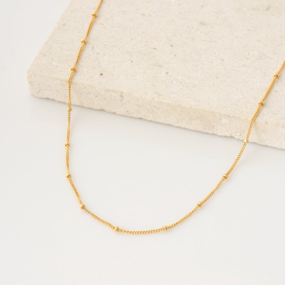 Gold Sterling Silver Satellite Necklace Chain Lisa Angel Jewellery Collection Chains Fashionable Trendy