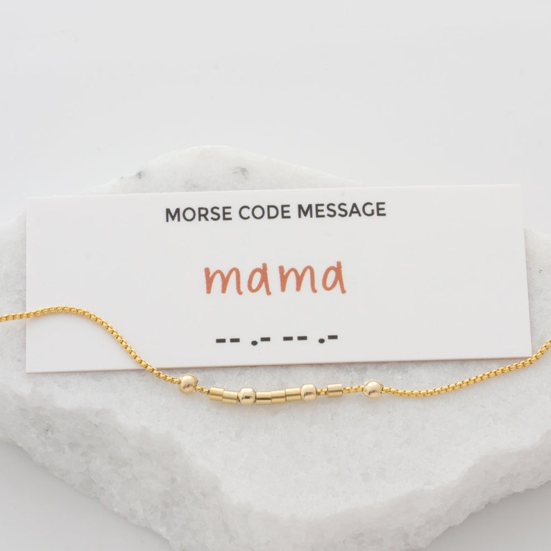 Morse Code Necklace with Mama quote Hidden Message, makes the perfect gift for your best friend or sister