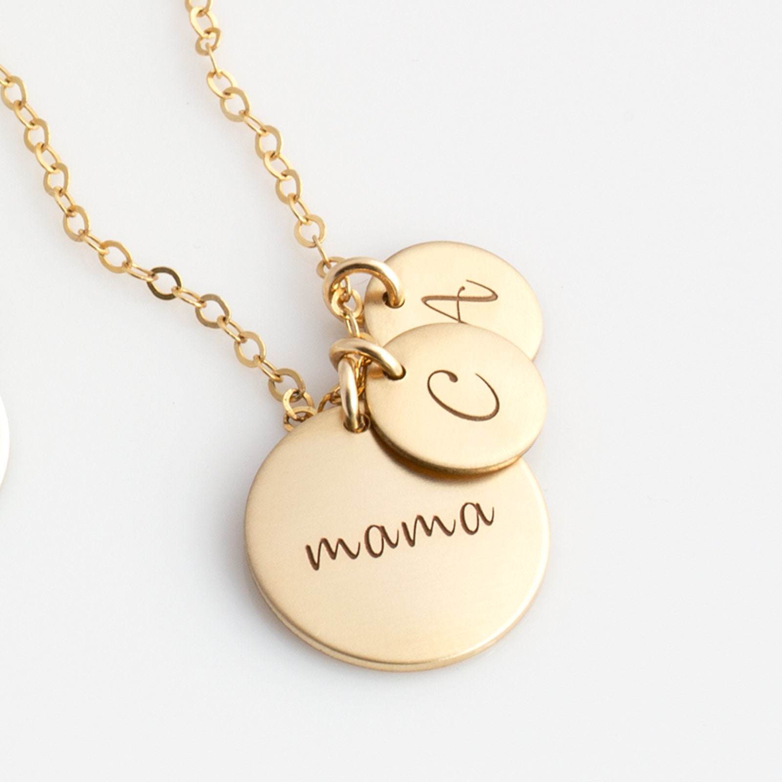 Gold Disc Necklace for New Mom Mom 