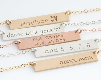 Dance Mom Necklace - Dance Teacher Gift - Ballet, Tap, Jazz Necklace - Dance Recital Gift - Dance Team Necklace - Mother's Day Gift