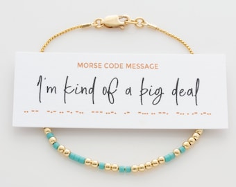 Pulsera de código Morse "Soy un gran problema", pulsera con mensaje oculto, regalo divertido de graduación, regalo de la clase de 2026 para graduados.