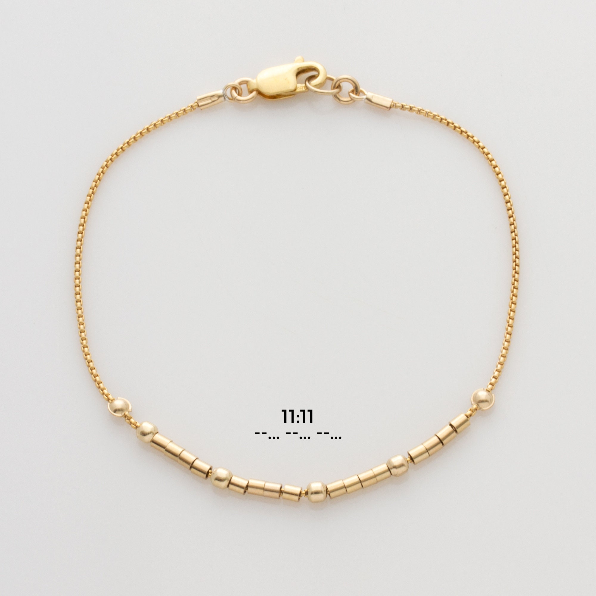 Angel Number Morse Code Bracelet, Lucky Numbers Necklace Makes the Perfect Gift for Her, 777, 333, 11:11, Hidden Message Bracelet 