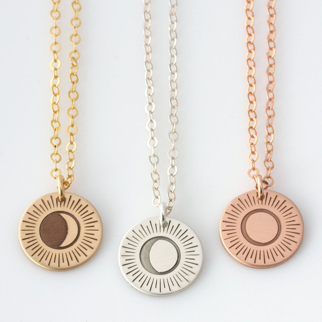 Moon Phase Necklace, Personalized Moon Necklace, Custom Moon