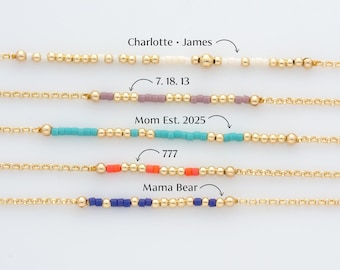 Morse Code Mom Bracelet, Custom Morse Code Bracelet, Hidden Message Bracelet for Mom, Wife, Sister, Gift for Her, Mother's Day Gift