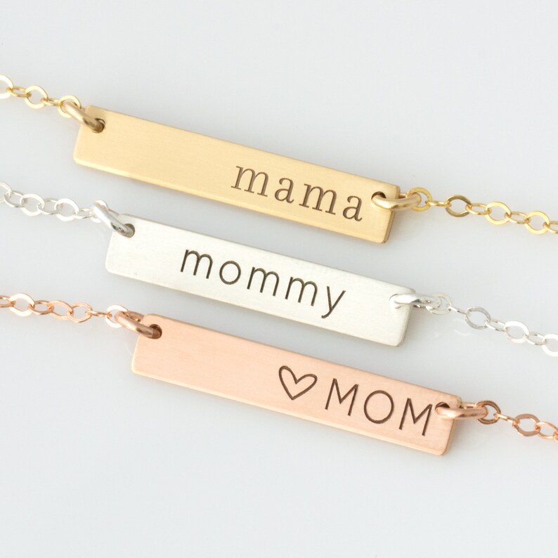 Custom Name Necklace Bar Name Necklace Name Bar Necklace Name plate Necklace Bar Necklace Personalized Name Necklace. 002 image 3