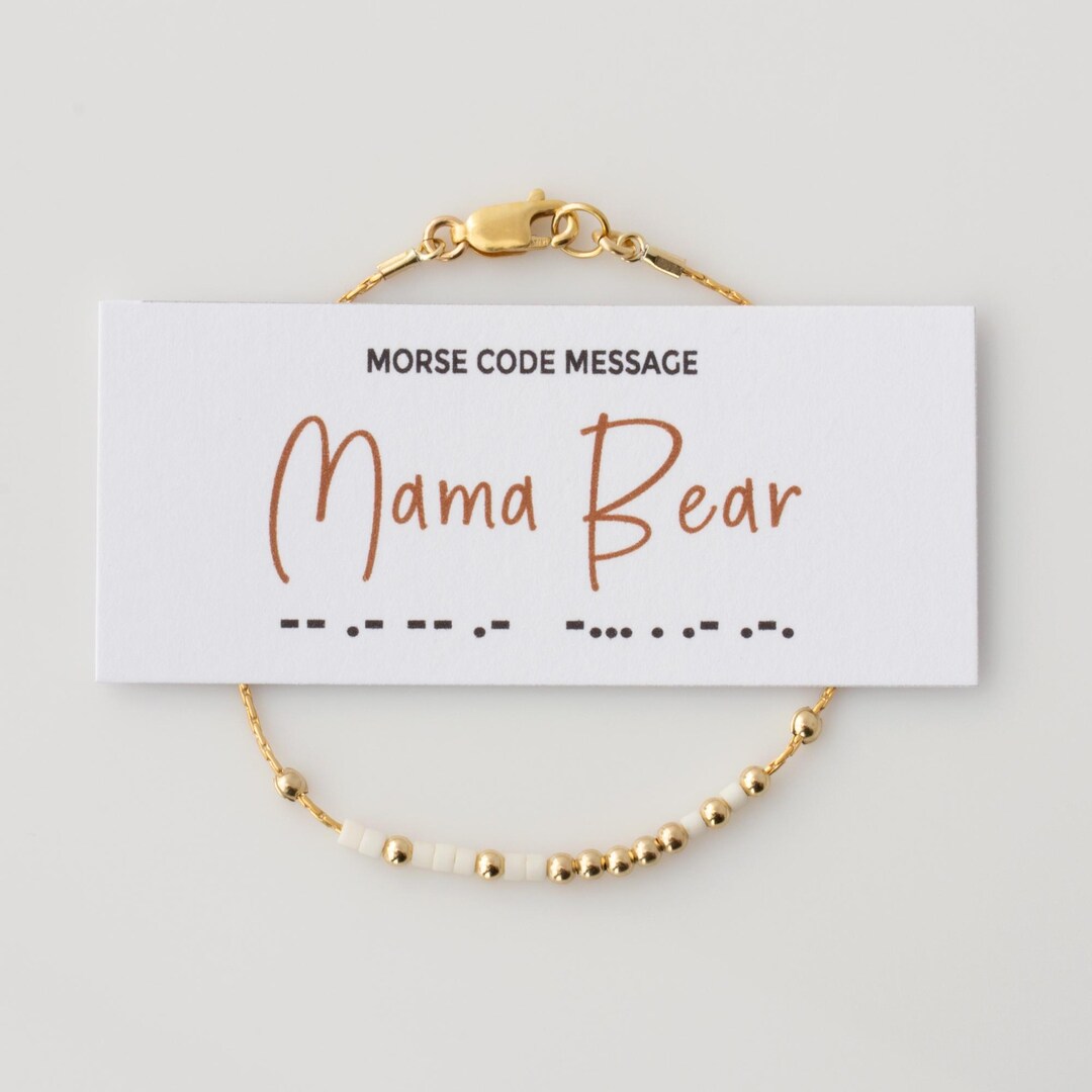Mama Bear Morse Code Bracelet in 14K Gold Filled or Sterling Silver ...