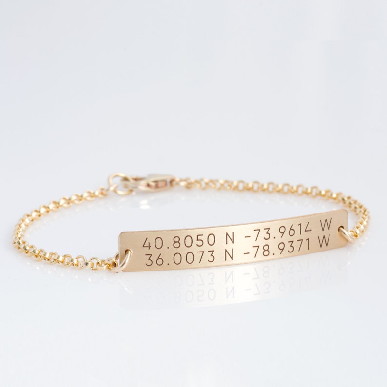 Nameplate Bracelet, Gold Bar Bracelet, Personalized Bar Bracelet, Gold Fill, Sterling Silver, Rose Gold, Wedding Gift, Gifts for Her image 3