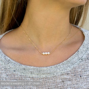 Dainty Pearl Choker Necklace / Gold Choker Necklace / Simple Pearl Choker / Bridesmaid Gift /  Gold Layering Necklace/ Gift for Her / N297