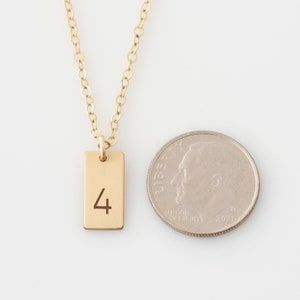 Angel Number Tag Necklace, Tiny Tag Necklace with Angel Numbers 444, 777, 222, 111, or 333, Lucky Number Necklace image 6